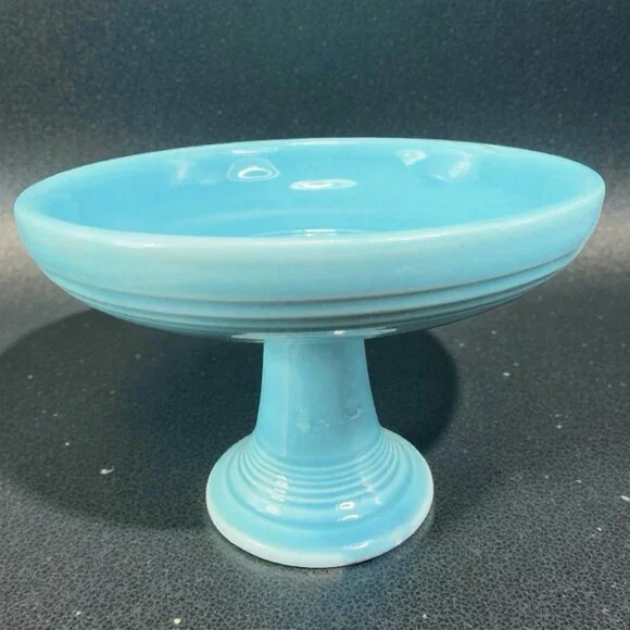 Fiesta Sweets Comport in Original Turquoise Fiestaware Footed Candy Dish Bowl - Picture 2 of 15